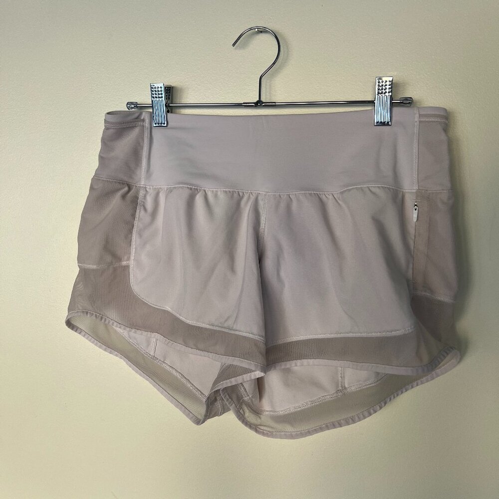 lululemon mid-rise white mesh shorts 4-inch size 6